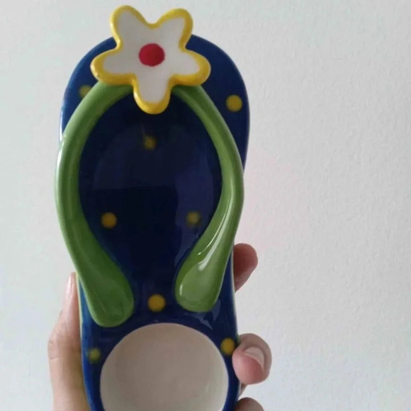 Set of New Dennis East Ceramic Pair Of Flip Flop Sandal Candle Holders - Picture 3 of 8